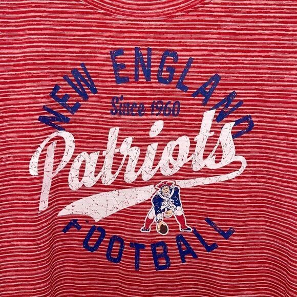 NFL Team Apparel Womens New England Patriots Space Dye T-Shirt Red Size Large - Picture 2 of 8